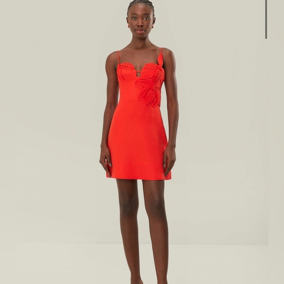 FARM Rio Dresses & Skirts - NWT FARMRIO Red 3d Flower Bodice Mini Dress Size XL.